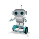 3d Animation White Robot on Scooter - VideoHive Item for Sale