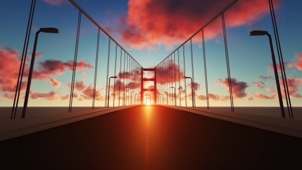 Empty Bridge at Sunset