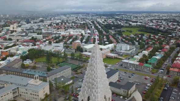 Hallgrimskirkja Landmark Church in Reykjavik, Iceland