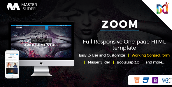 Responsive One Page Parallax - Zoom