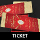 Red Gold Anniversary Gala Ticket Template - GraphicRiver Item for Sale