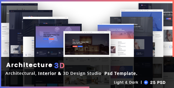 Architecture 3D - Architectural,Interior & 3D Design  Studio  PSD Template