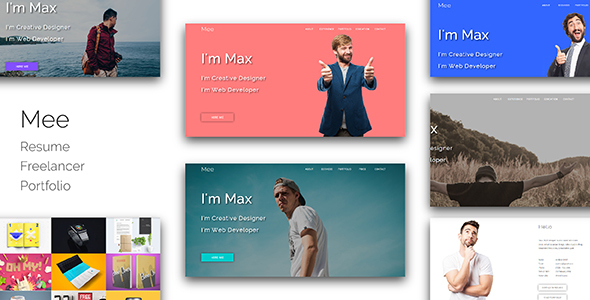 Szablon Responsive Muse Mee_Resume / Freelancer / Portfolio