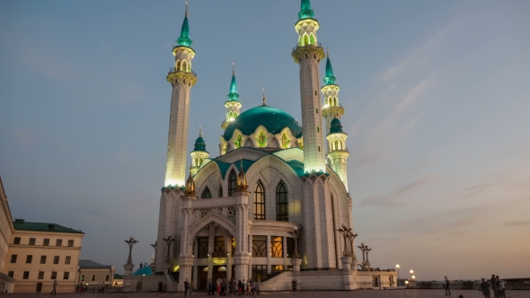 Kazan Kremlin. Kul Sharif Mosque. Sunset