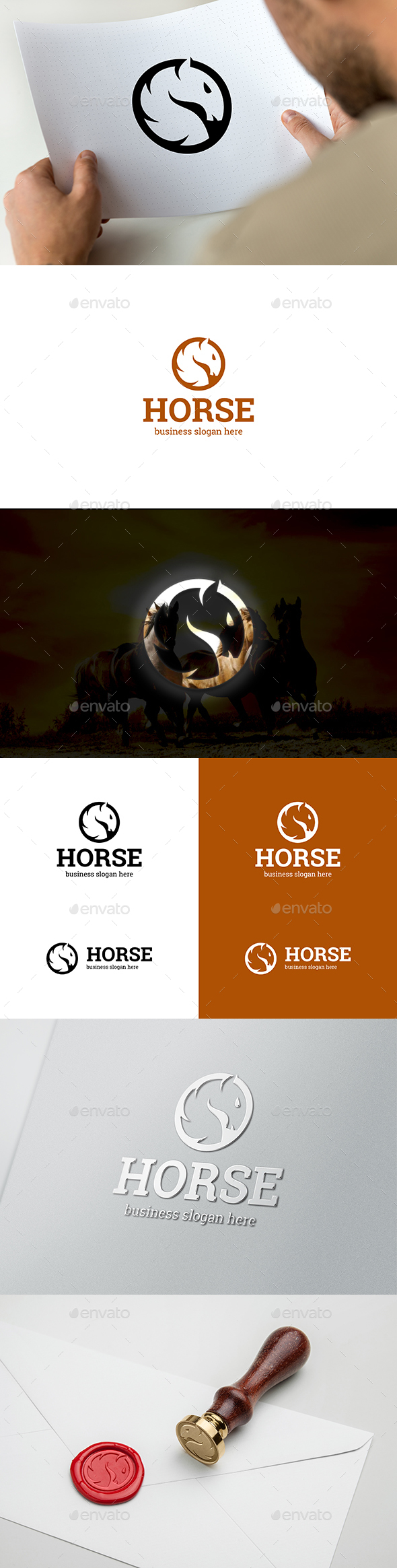 Horse Head Elegant Brand Logo