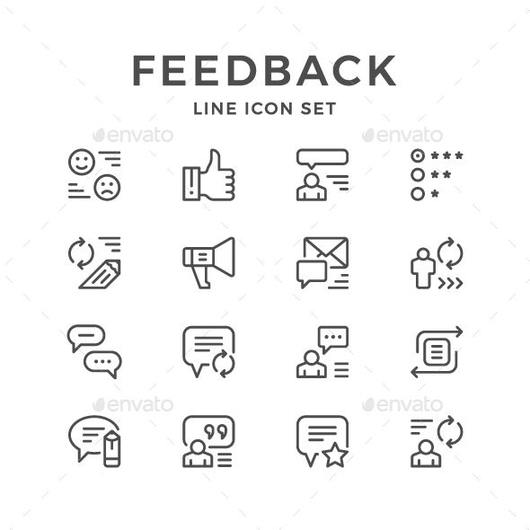Set Line Icons of Feedback