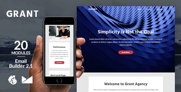 Grant Email Template + Online Emailbuilder 2.1