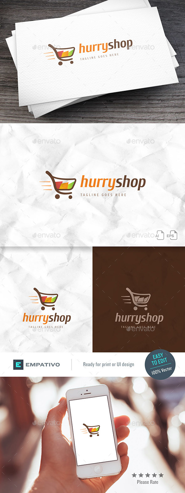 Hurryshop Shopping Cart Logo Template