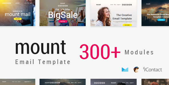Mount Mail 300+ Modules - Responsive E-mail Template + Online Access