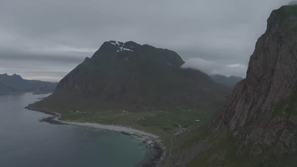 Sea Shore Near The Mountains