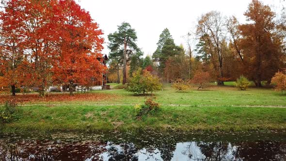 Golden Autumn In A Country Estate