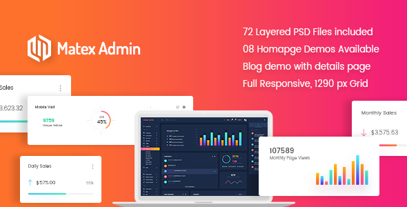 Matex admin - Material Design Admin Dashboard PSD Template