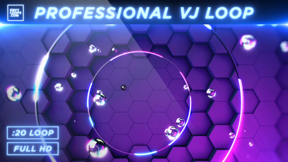 Hex Wall - Professional VJ Background Loop