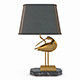 Table lamp with a bird from brass - 3DOcean Item for Sale