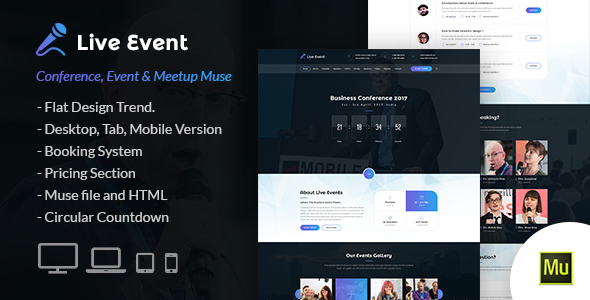 Live Event - Conference and Meetup Muse Template