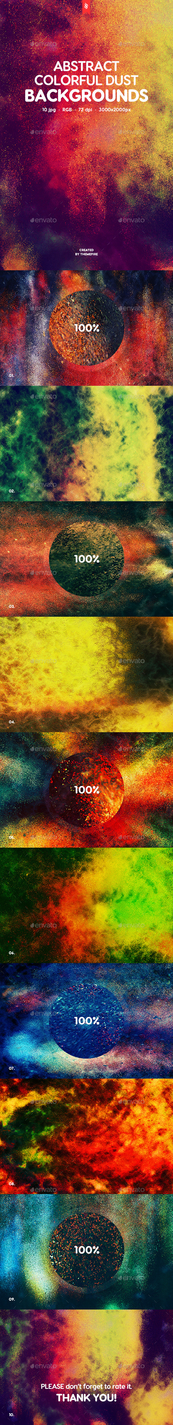 Abstract Colorful Dust Backgrounds