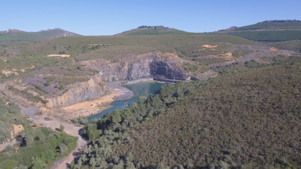 Abandoned Slate Mine in the Wild with Water