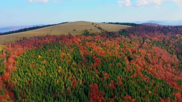 Aerial Drone Video Flying Over Carpathians Mountains, Ukraine, Europe