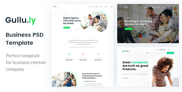 Gullu.ly - Creative Digital Agency i uniwersalny szablon PSD