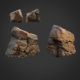 3d scanned nature stone 010 - 3DOcean Item for Sale