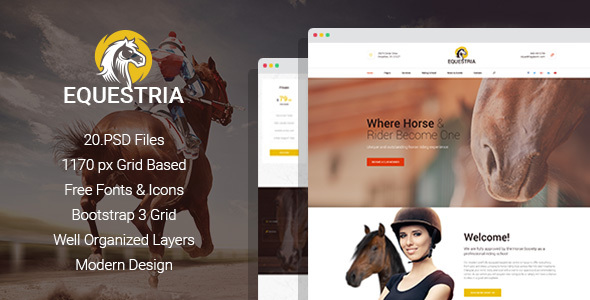 Equestria - Horse Club PSD Template