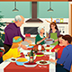 Family Having Christmas Dinner Together Illustration - GraphicRiver Item for Sale