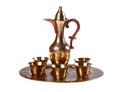 Golden arabian coffee pot with cups isolated - PhotoDune Item for Sale