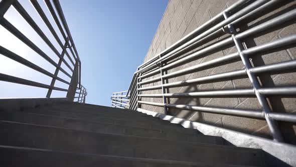 A man running stairs