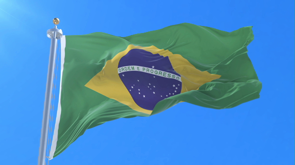 Flag of Brazil Waving, Loop