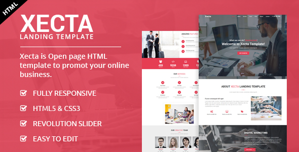 Xecta - One Page Landing HTML Template