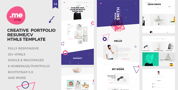 Me - Creative Portfolio & Resume / CV HTML5 Template