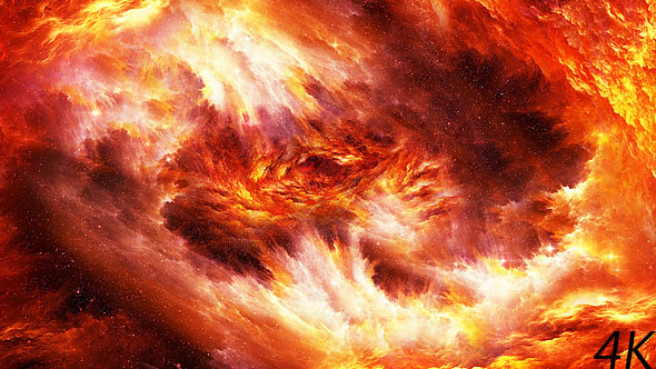 Abstract YellowRed Tunnel of the Nebula in Space alt