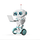 3D Animation Robot with Laptop on Scooter with Alpha Channel - VideoHive Item for Sale