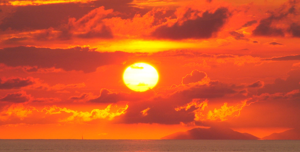 Golden Sun With Islands (Close up)