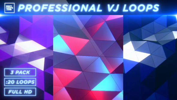 PolyWaves - 3 Pack - Professional VJ Background Loops