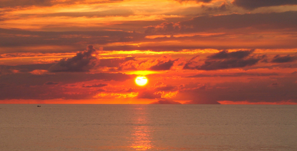 Golden Sun With Islands (wide view)