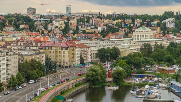 View of Prague  From the Observation Deck of Visegrad