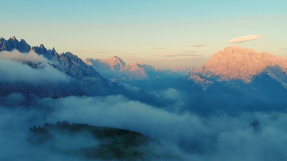 National Nature Park Tre Cime In the Dolomites Alps. Beautiful Nature of Italy.