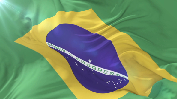 Brazil Flag Waving, Loop