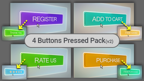 Register, Add to Cart, Rate Us, Purchase Buttons Pressed - 4 Shots Pack (v2)