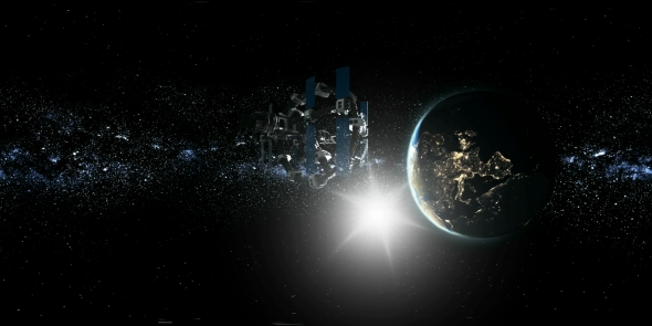 International Space Station Orbiting Earth in Virtual Reality alt