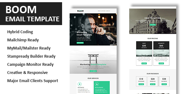 Boom - Multipurpose Responsive Email Template With Online StampReady Builder Access