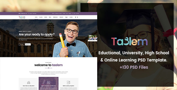 Taalem - Education, University & Online Learning PSD Template