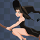 Beautiful Witch On Broom - VideoHive Item for Sale