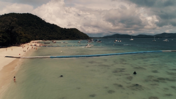 Thailand Coral Island A View of the Corals Surrounding the Island From a Height of 100