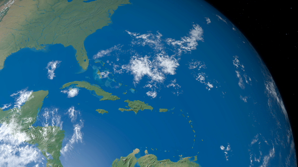 Antilles Islands and Caribbe Sea in Planet Earth