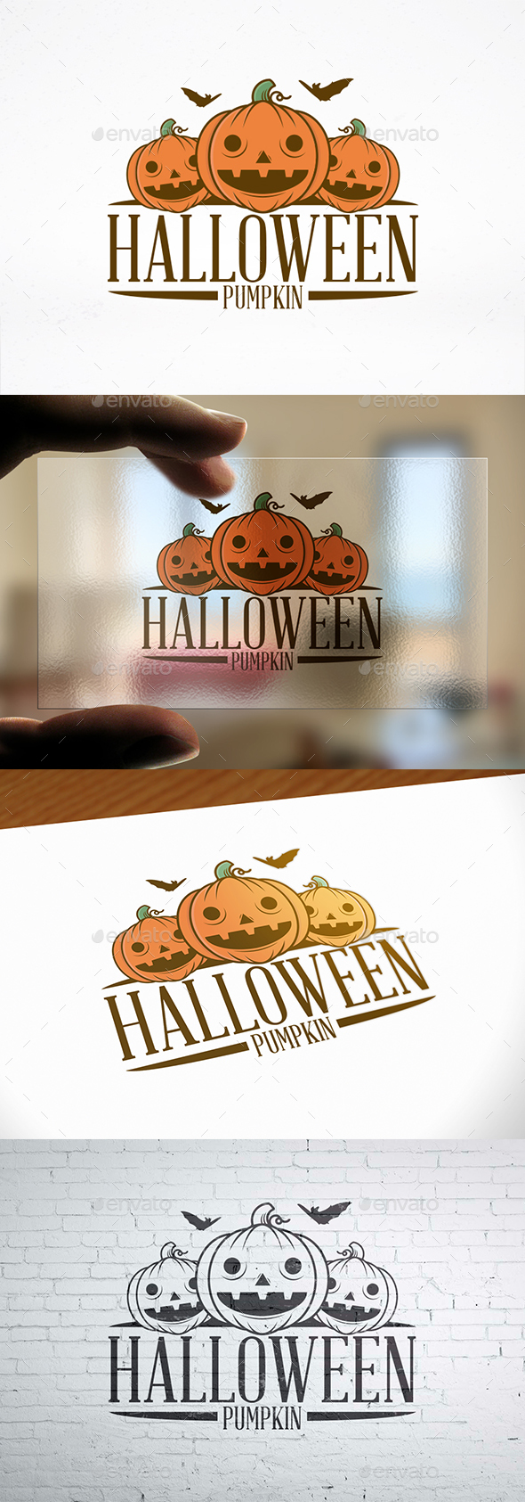 Halloween Pumpkin Illustrative Logo