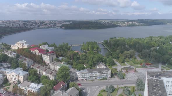 Aerial view of Ternopil