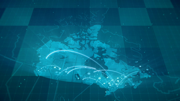 Globalization Canada Map Animation 4K alt