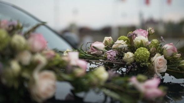 Car Decorated with Flowers